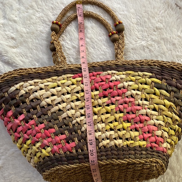 Large Sun N Sand Straw Bag Tote - Picture 10 of 12
